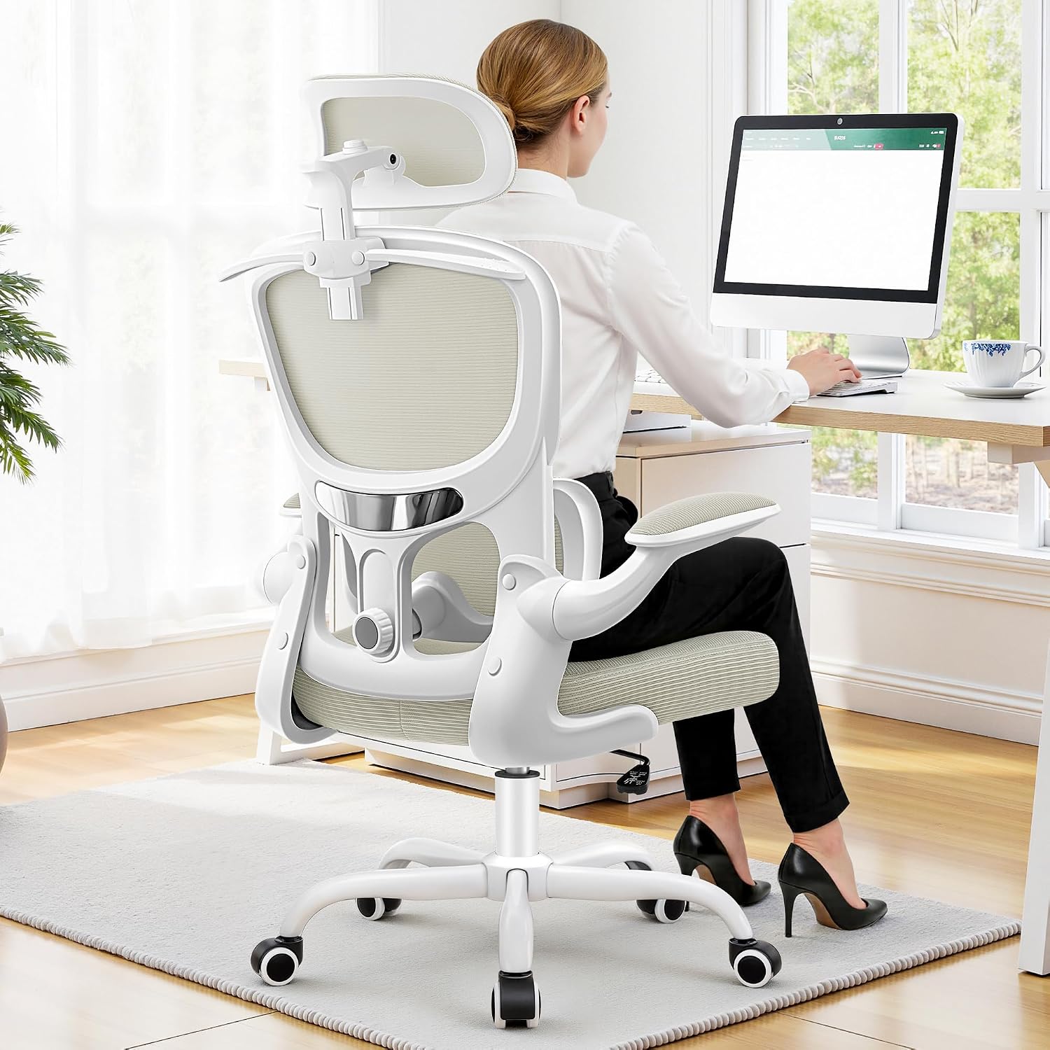 ALLGOD Ergonomic Office Chair, Mesh Home Desk Chair with Lumbar Support