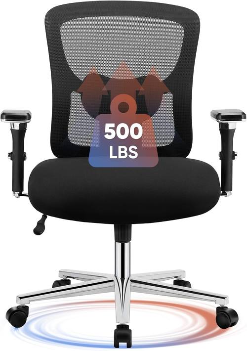 DUMOS Big and Tall Office Desk Chair, 500lbs Heavy Duty Mesh Chair